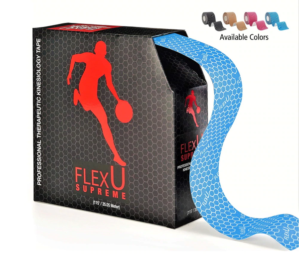 FlexU Kinesiology Tape Bulk Pack Un-Cut, Blue
