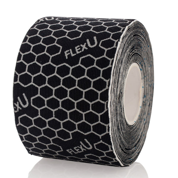 FlexU Kinesiology Tape 1 Roll 16.4 feet Un-Cut Black