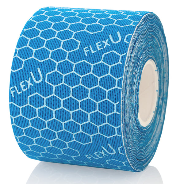 FlexU Kinesiology Tape 1 Roll 16.4 feet Un-Cut, Blue