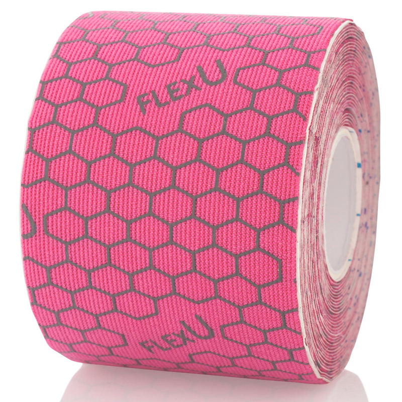 FlexU Kinesiology Tape 1 Roll 16.4 feet Un-Cut,Pink