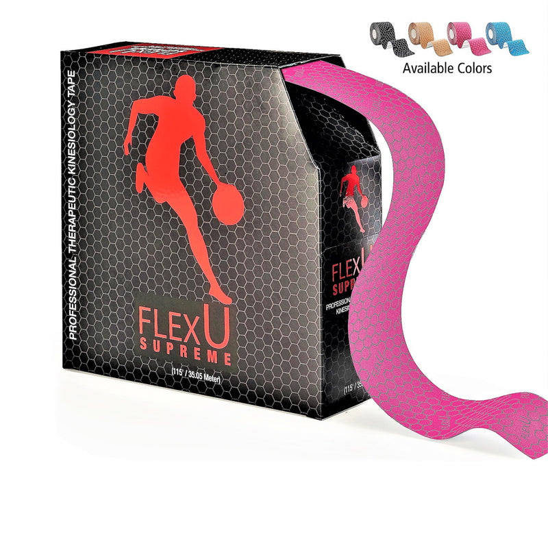 FlexU Kinesiology Tape Bulk Pack Un-Cut, Pink
