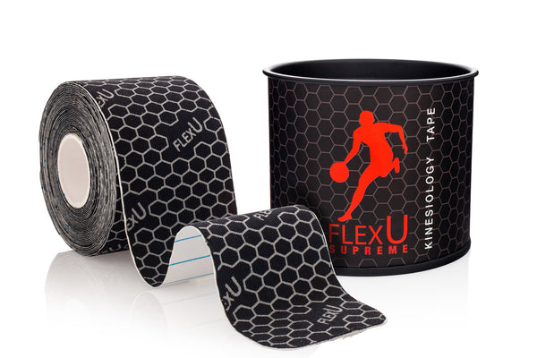 FlexU Kinesiology Tape 1 Roll 16.4 feet Un-Cut Black