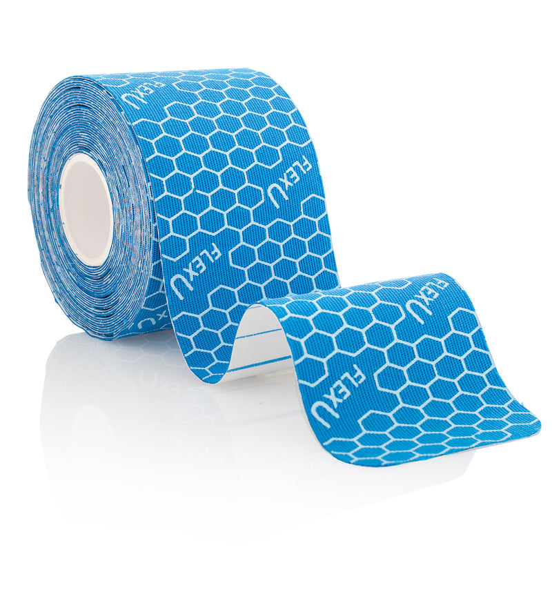 FlexU Kinesiology Tape 1 Roll 16.4 feet Un-Cut, Blue